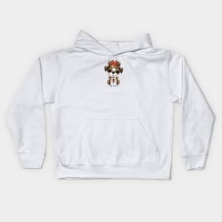 Cute Bulldog Puppy Wearing Crown Kids Hoodie